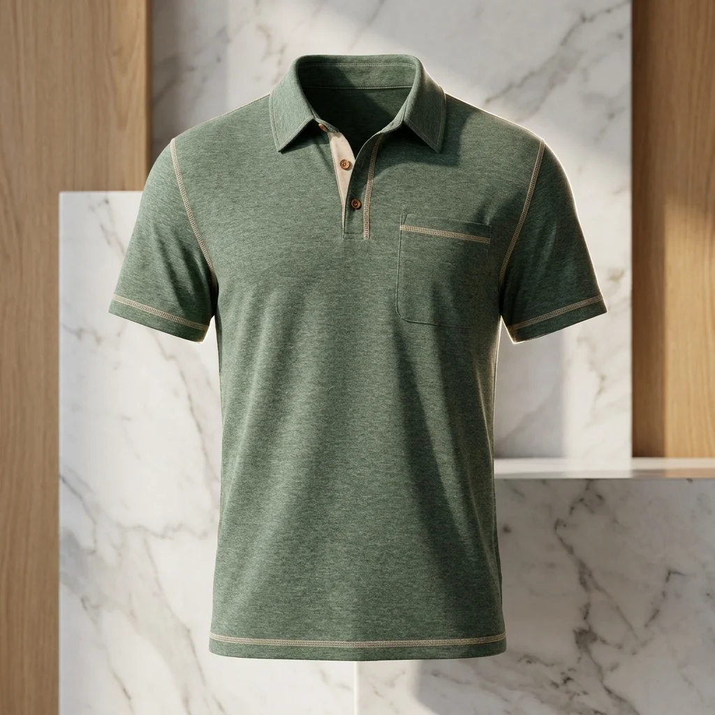 JMIERR Men’s Textured Knit Polo Shirt